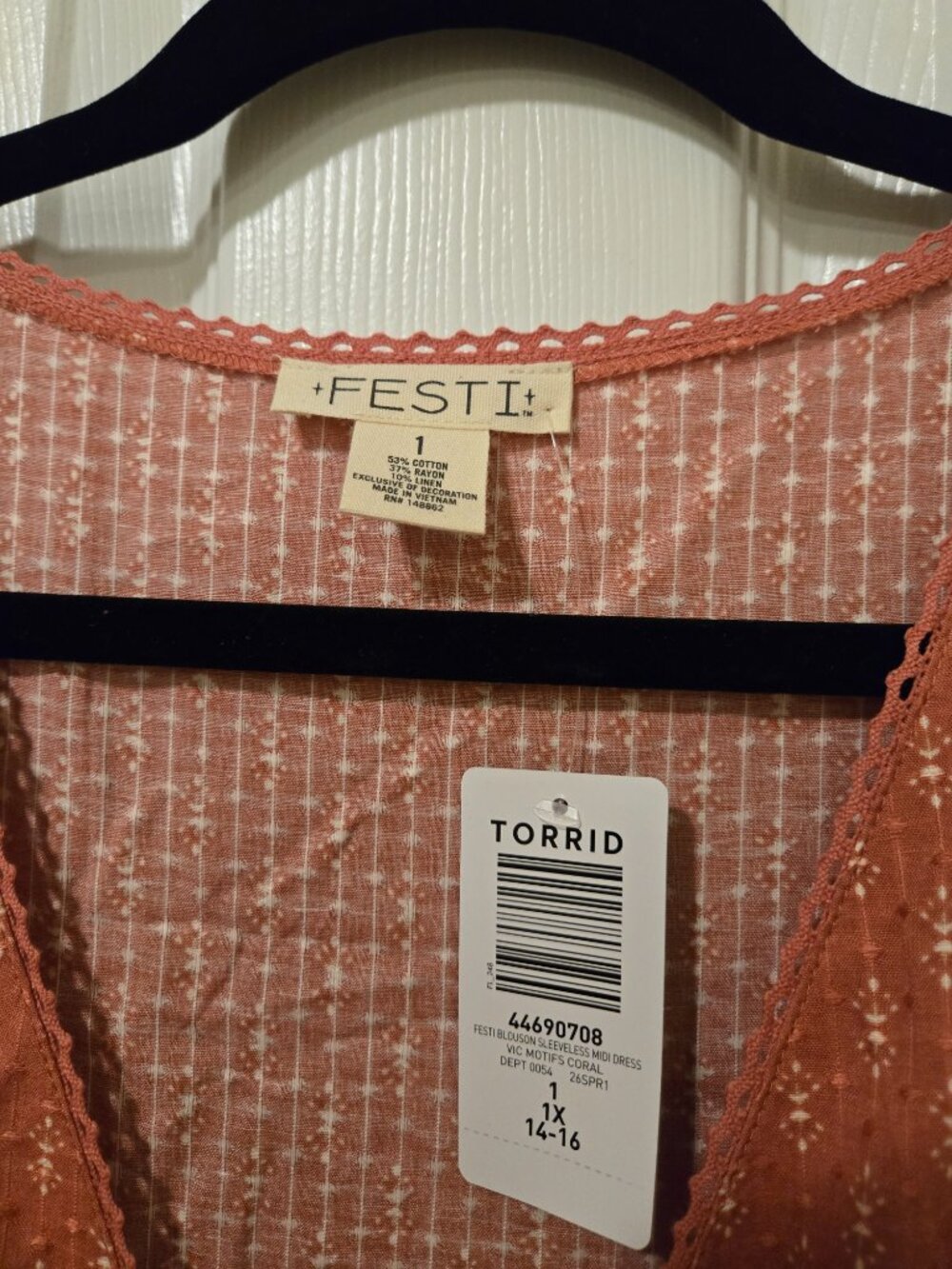 Rust Tie-Front Maxi Dress with Long Sleeves - Picture 5 of 13